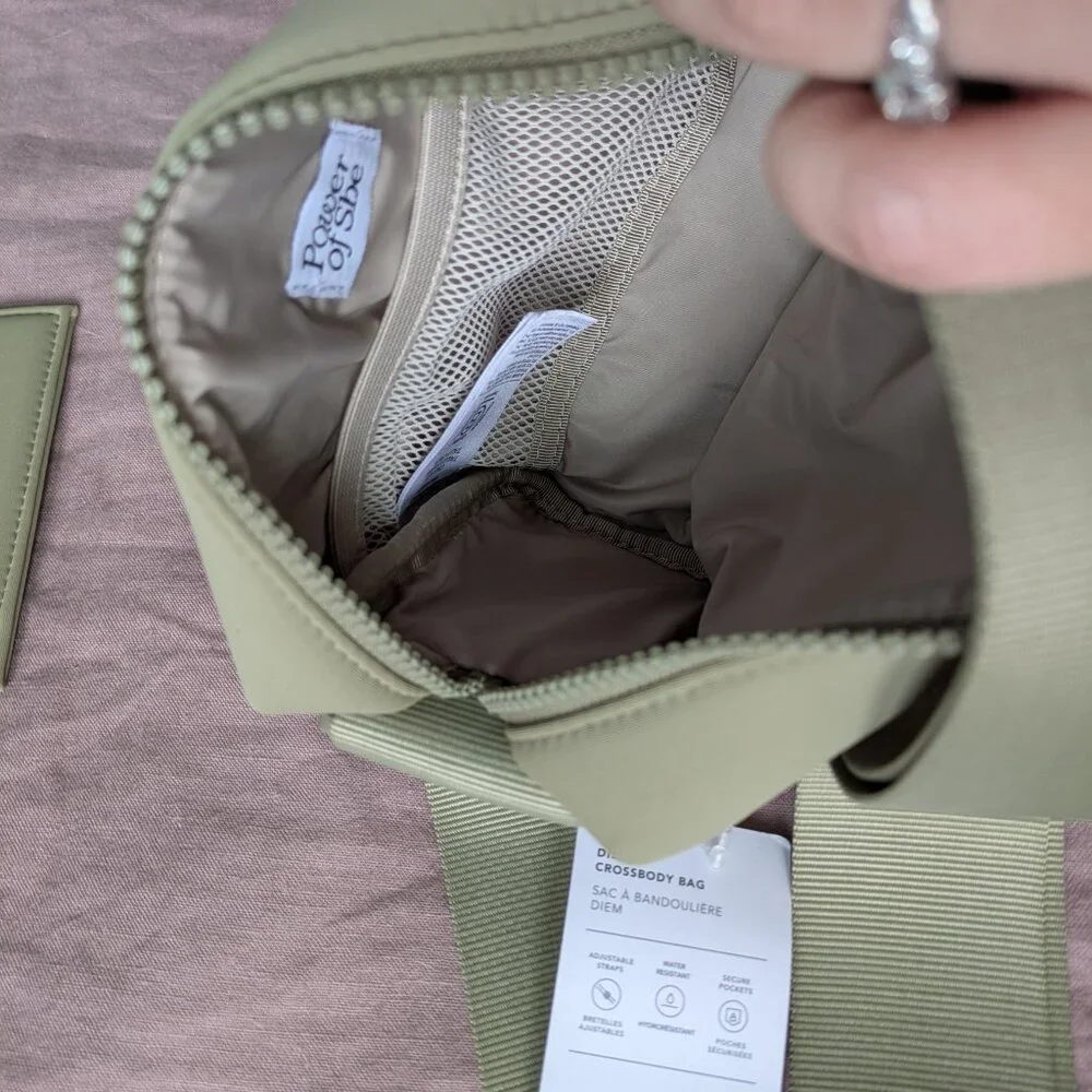 Athleta Diem Crossbody Bag / Purse & Wallet DUO in Olive Green (Two Items) NWT